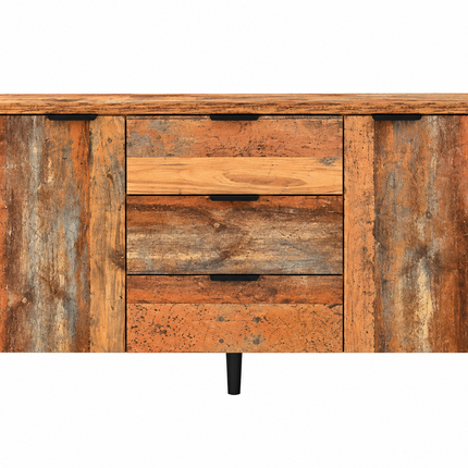 Sideboard Storage Cupboard Kitchen Buffet Sideboard TV Cabinet With Adjustable Shelves Dresser Vertical Cabinet Three Drawers For Living Room Dining Room Bedroom Vintage Brown 140cm