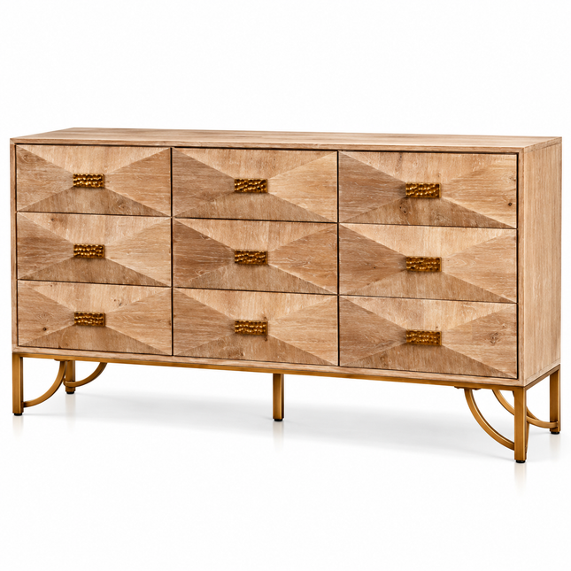 9 Drawers Dresser, Modern Dressers & Chests Of Drawers, TV Stand,Light Wood Dresser For Bedroom,Living Room,Hallway